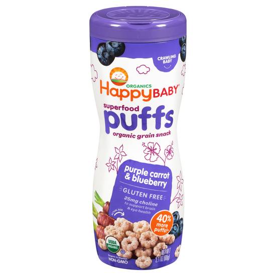 Happy Baby Organics Purple Carrot & Blueberry Superfood Puffs