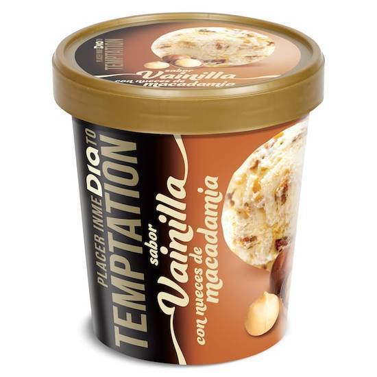 Helado de vainilla con nueces de macadamia Temptation tarrina 350 g