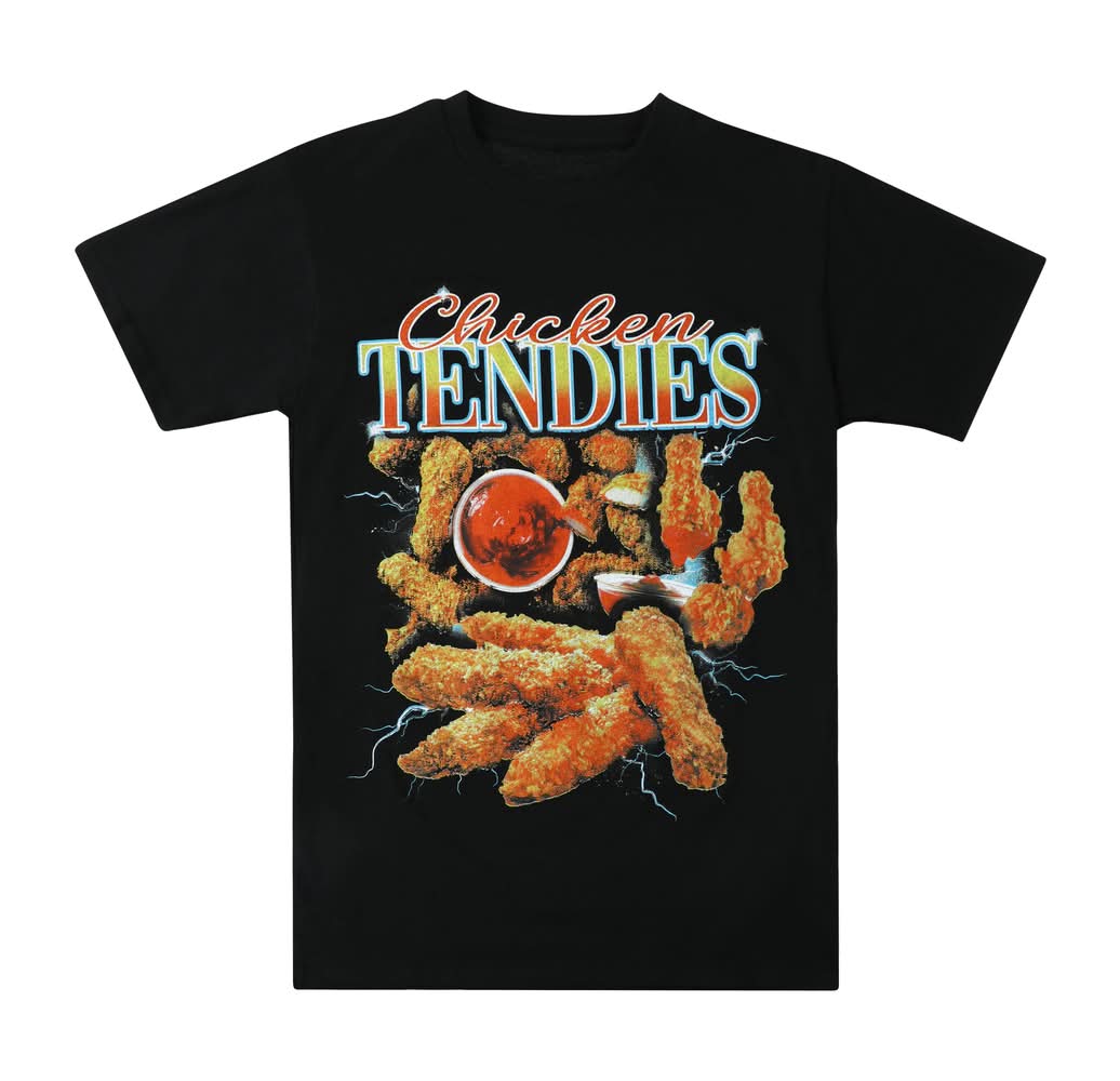 Chicken Tendies Graphic Tee Large Black