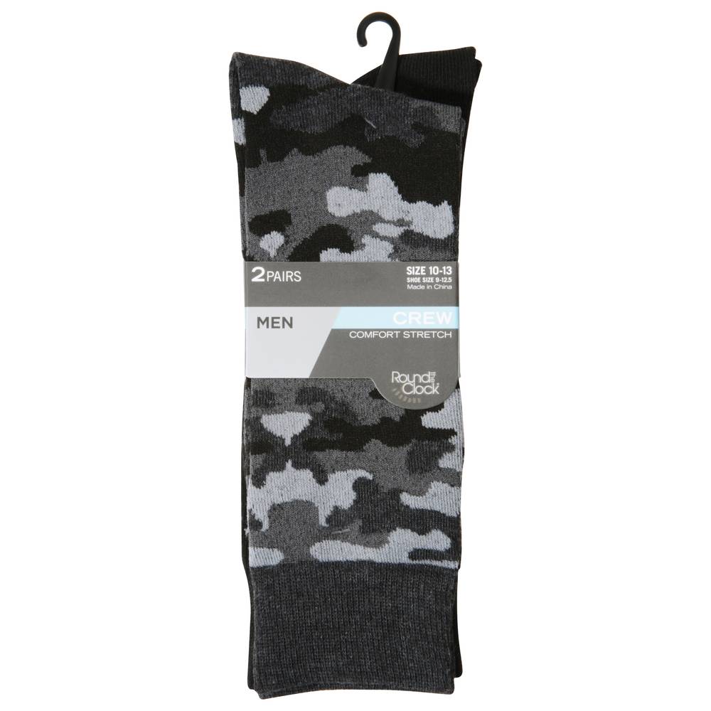 Round the Clock Men Crew Socks, 10-13 (2 ct)