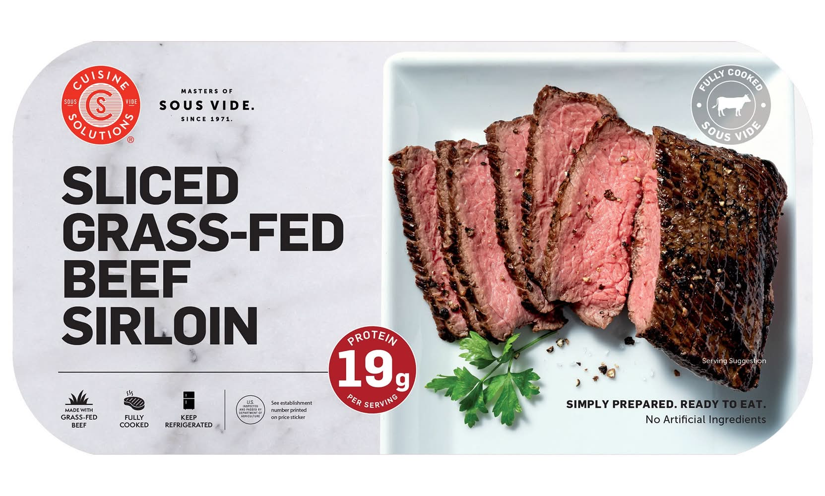 Cuisine Solutions Sliced Grass Fed Beef Sirloin (2.1 lbs)