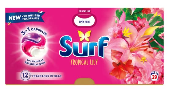 Surf Laundry Washing Detergent Capsules Tropical Lily (29 pack)