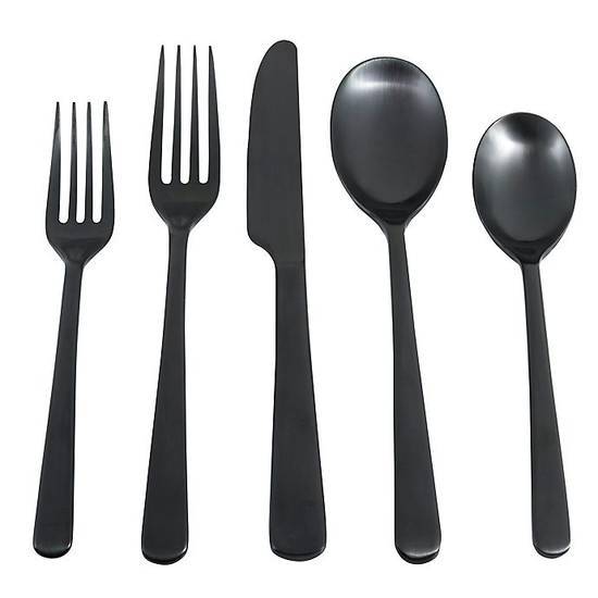 Our Table Cecil Black Satin Flatware Set (20 ct) | Delivery Near You ...