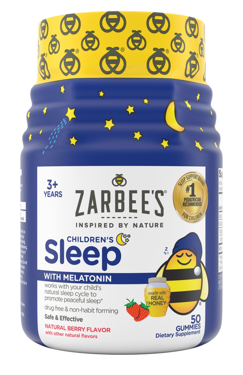 Zarbee's Children’s Sleep With Melatonin Gummies Age 3+ Years, Natural Berry (50 ct)