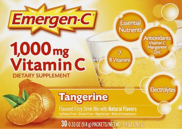 Emergen-C Vitamin C Tangerine Supplement Fizzy Drink Mix (30 ct)