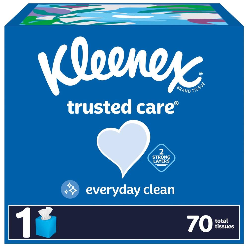 Kleenex Trusted Care Facial Tissues,70 Tissues per Box, 1 ct