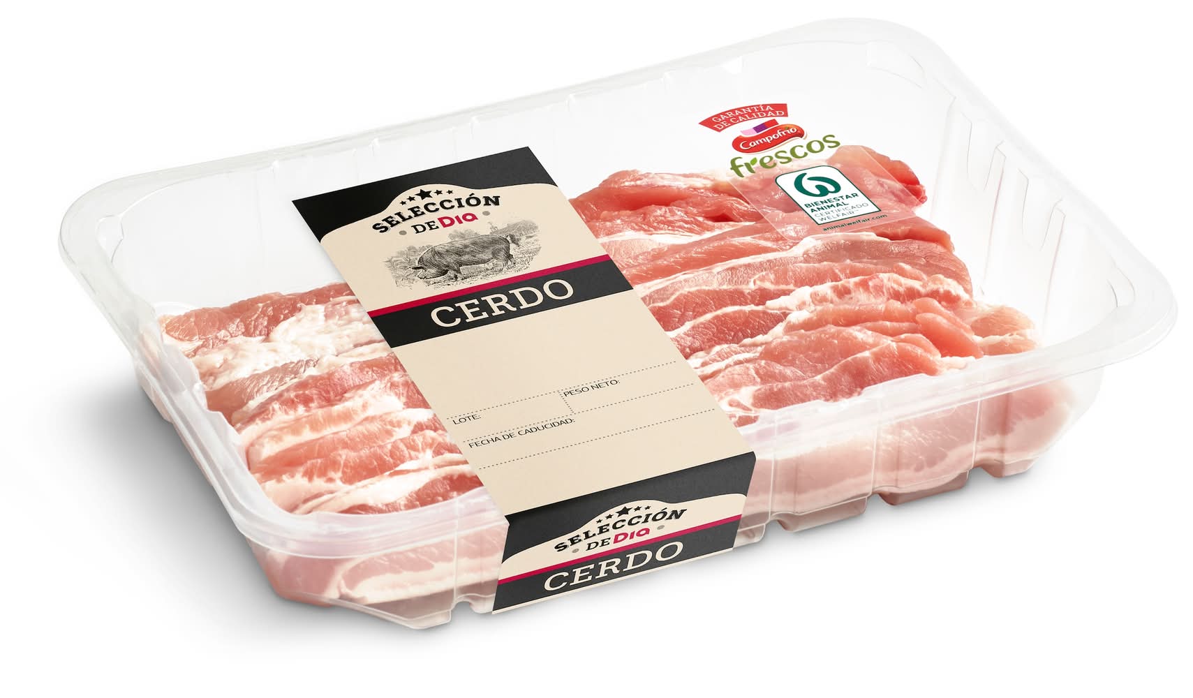 Panceta Fileteada De Cerdo Selección De Dia Bandeja 500 G Aprox.