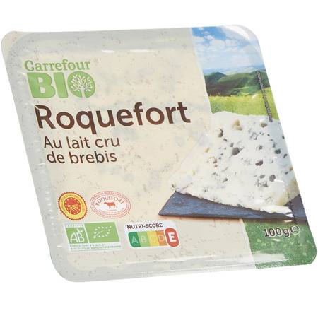 Roquefort Bio AOP CARREFOUR BIO - la barquette de 100g