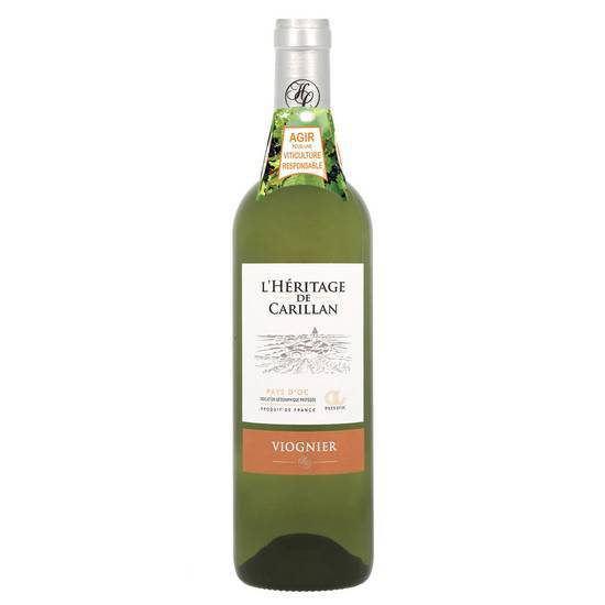 L'Héritage de Carillan - Vin blanc pays d'oc viognier (750ml)