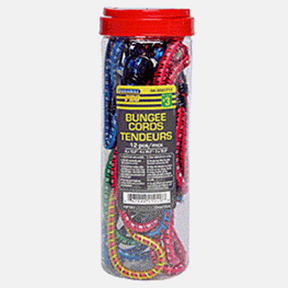 Bungee Cord In Carry Tube, 12pc