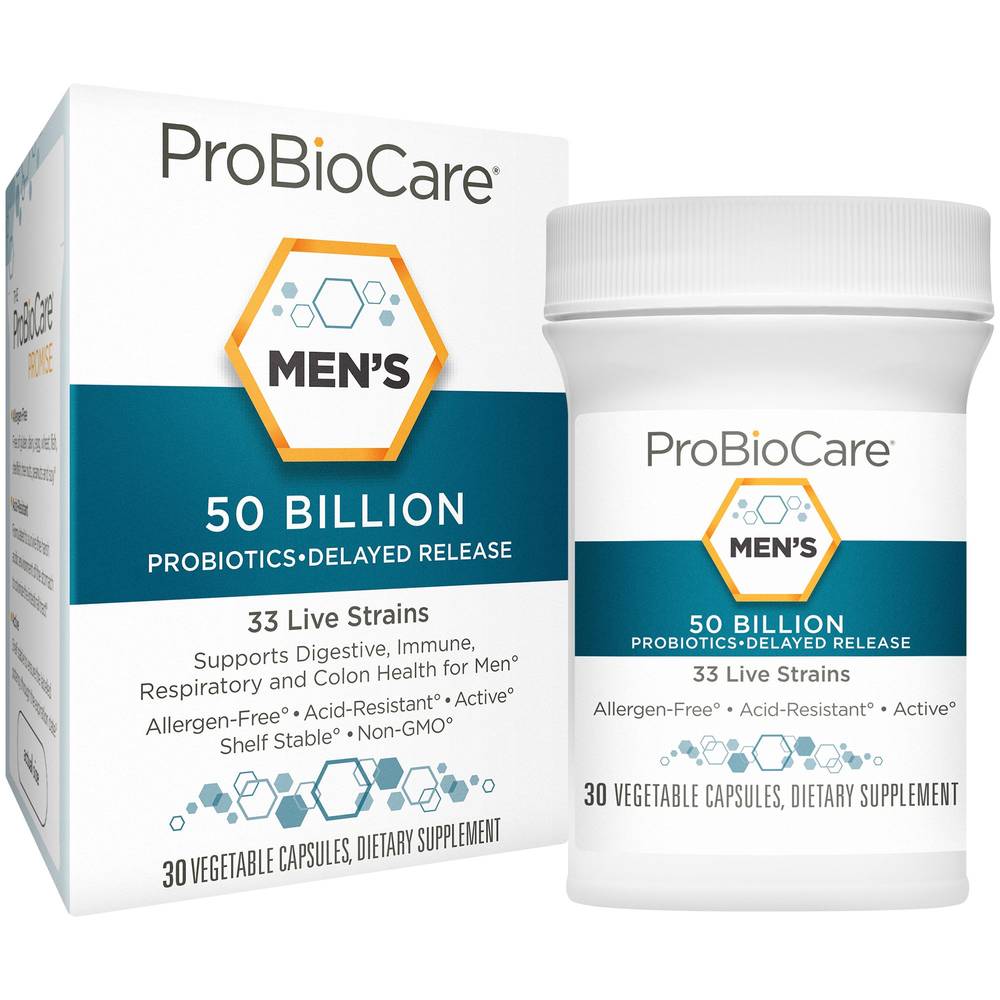 Probiotic For Men - 50 Billion Cfus - Supports Digestive Health (30 Vegetable Capsules)