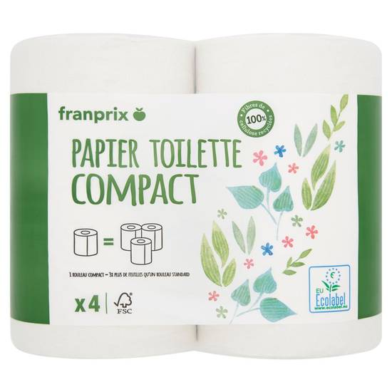 Papier toilette compact bio Franprix bio x4