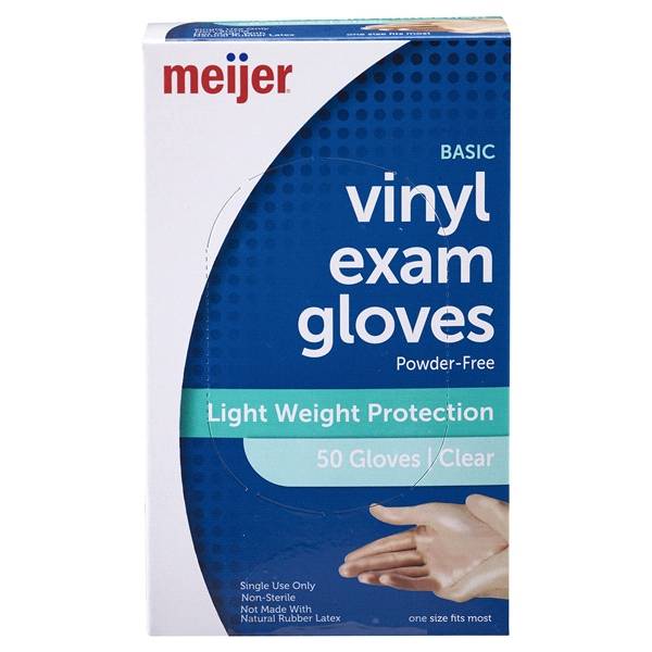 Meijer Basic Vinyl Powder Free Exam Gloves