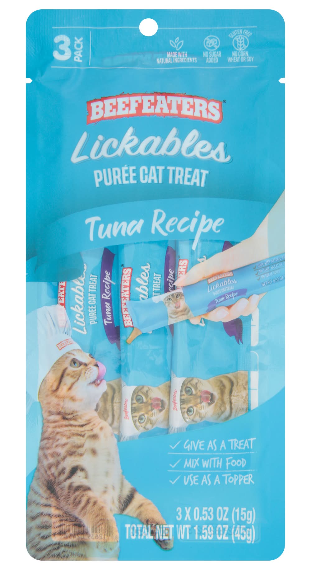 Beefeaters Tuna Recipe Lickables Puree Cat Treat (0.53 oz, 3 ct)