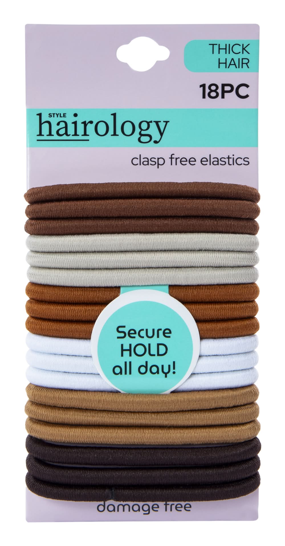 Clasp-Free Elastics 18-Count - Thick Hair Brown
