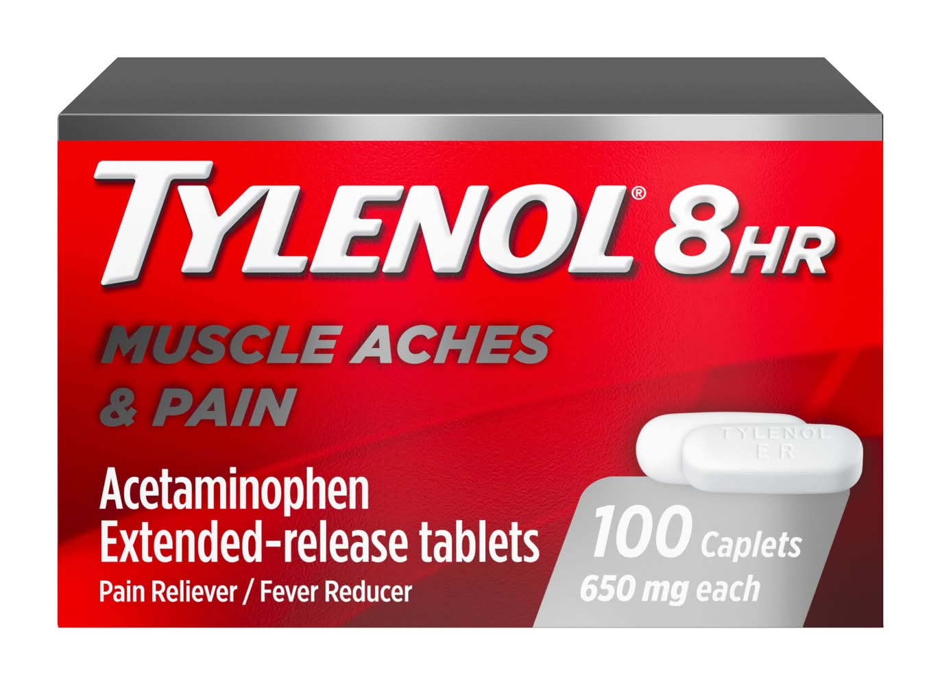 Tylenol Muscle Ache & Pain Relief Caplets 650 mg (100 ct)