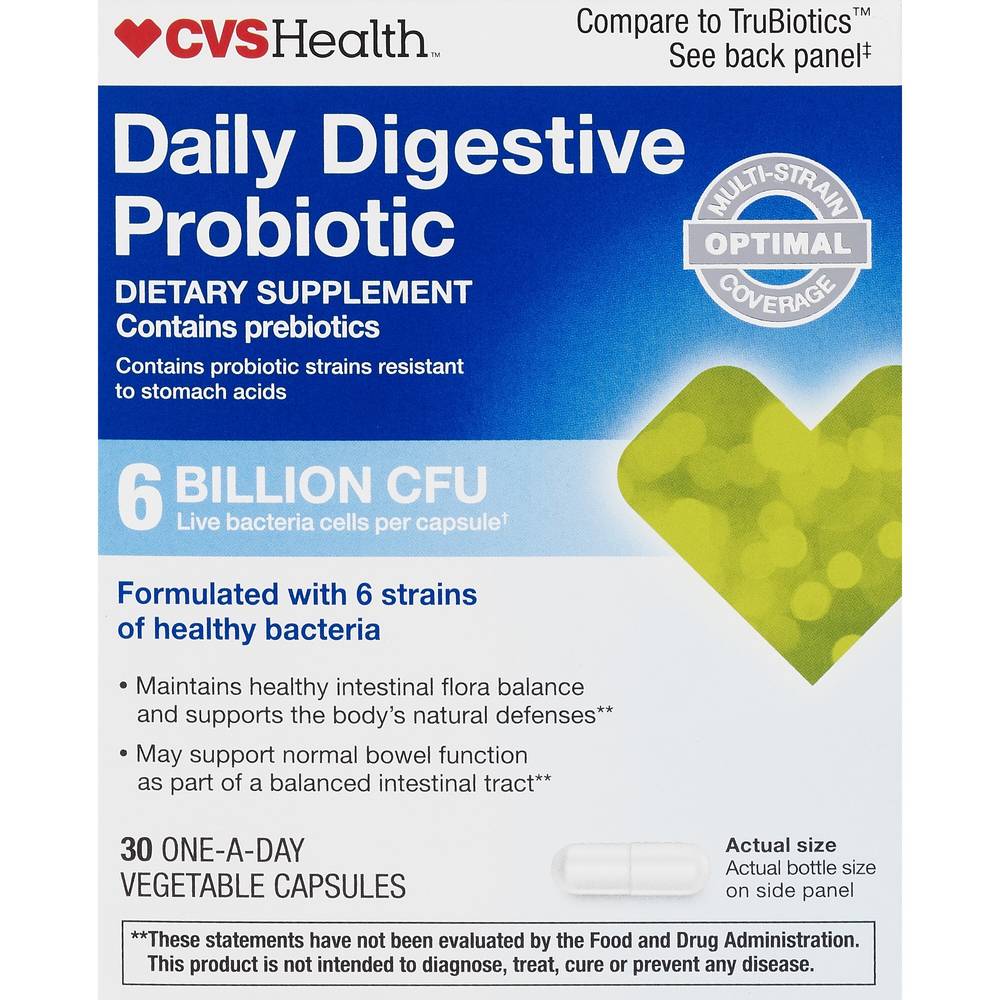 Cvs Health Daily Digestive Probiotic Capsules, 30 Ct