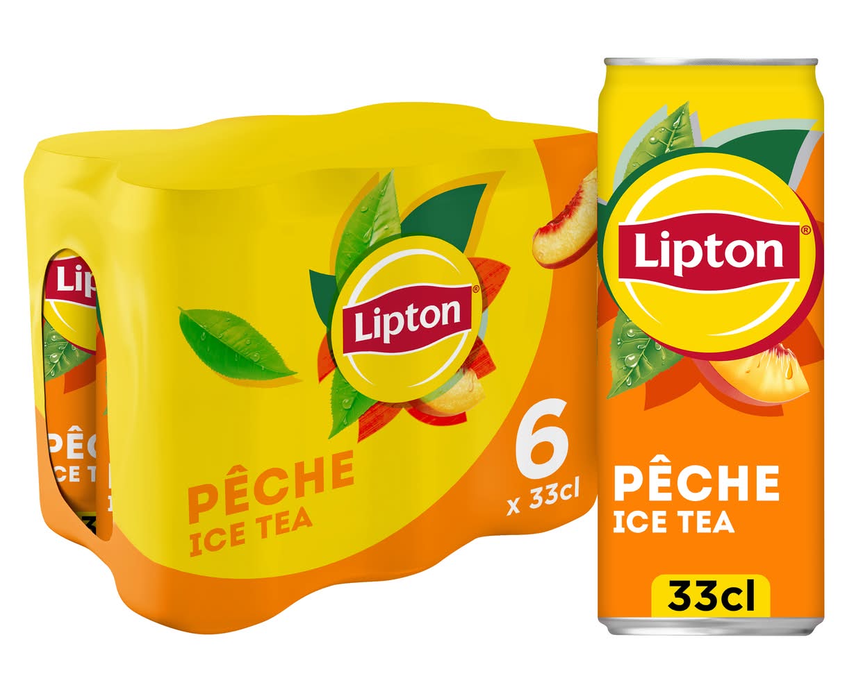 Lipton - Boisson au thé glacé, pêche (6 x 330ml)