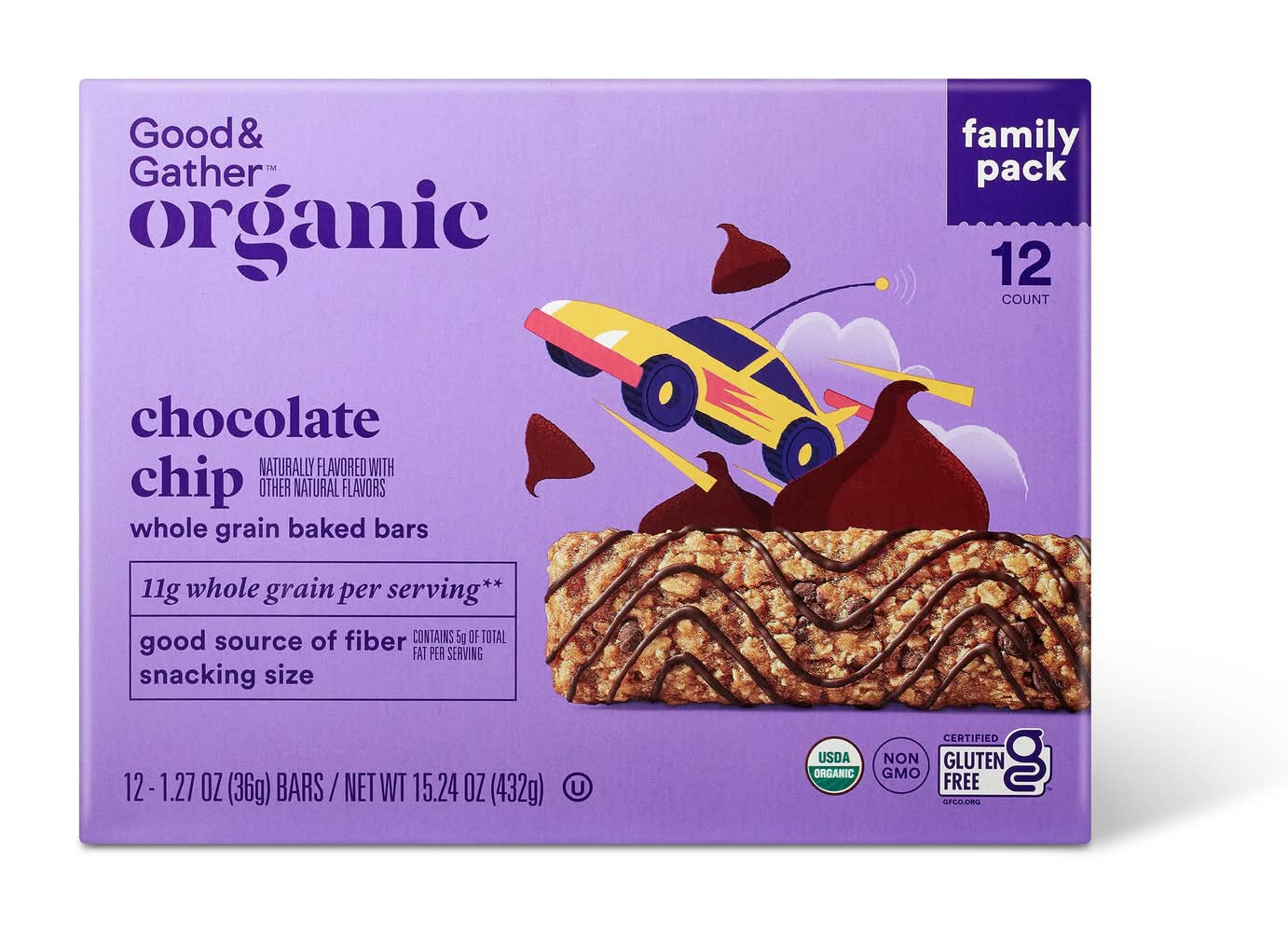 Good & Gather Organic Chocolate Chip Whole Grain Baked Bar (1.27 oz, 12 ct)