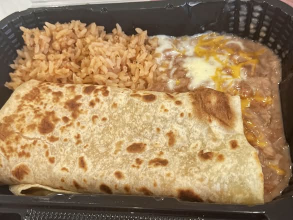 Cheese Quesadilla with Rice & Beans
