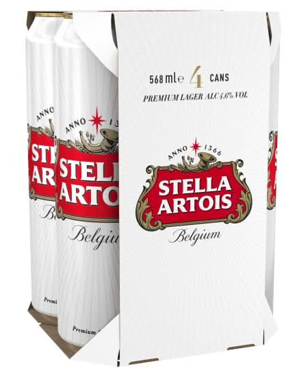 Stella Artois Belgium Premium Lager Beer (4 x 568ml)