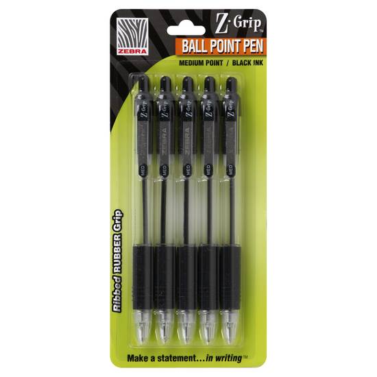 Zebra Black Ink Med Point Ballpoint Pen (5 ct)