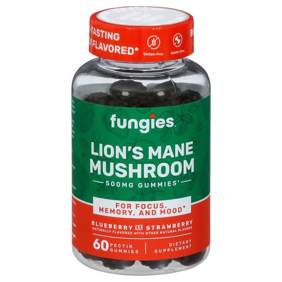 Fungies Blueberry and Strawberry Lion's Mane Mushroom Gummies (60 ct)
