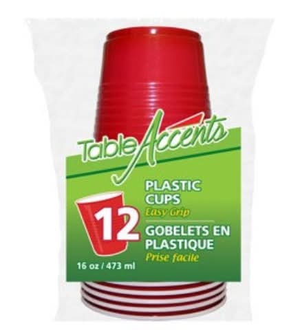 TABLE ACCENTS Red Party Cups, 473 ml (12 ct)