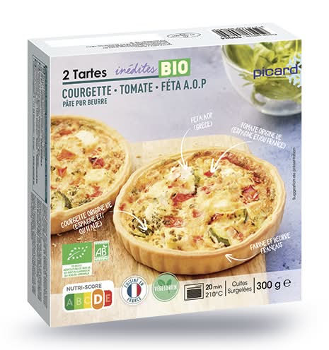 2 tartes bio courgette tomate féta AOP