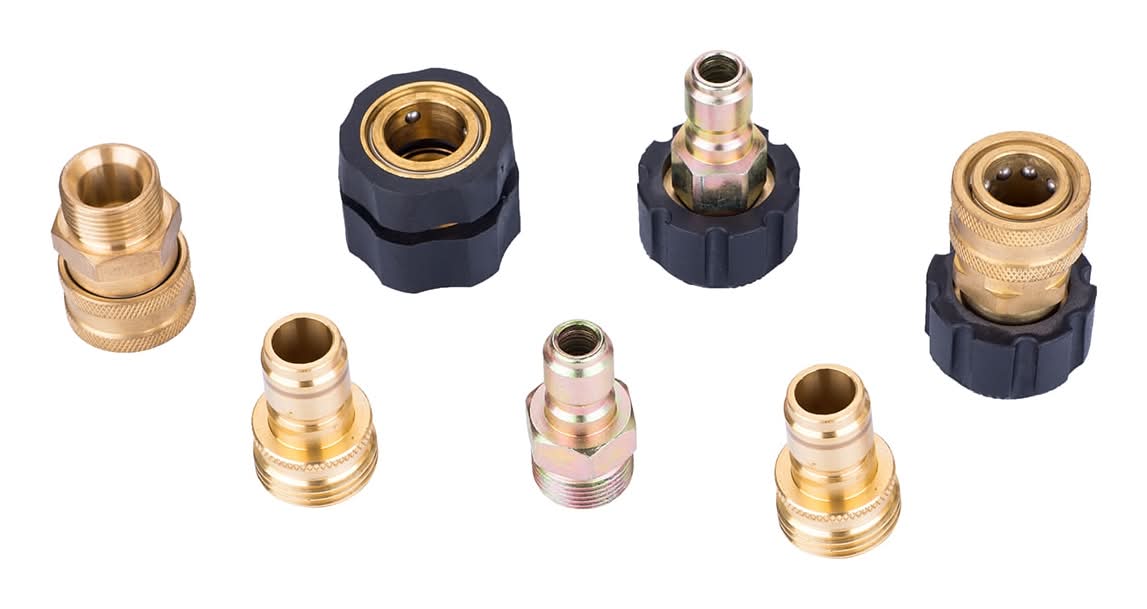 SurfaceMaxx Multiple fitting sizes Brass Quick connect kit for Gas and Electric Pressure Washers up to 4500 PSI