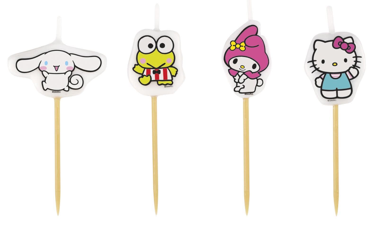 Party City Sanrio Hello Kitty and Friends Candle Pick Set, 5.5in x 5.5in, Multicolor (4 ct)