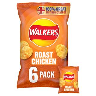 Walkers Roast Chicken Multipack Crisps 6x25g