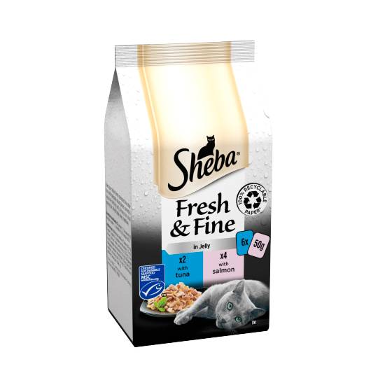 Sheba Fresh & Fine Tuna and Salmon in Jelly Wet Cat Food (6 pack)