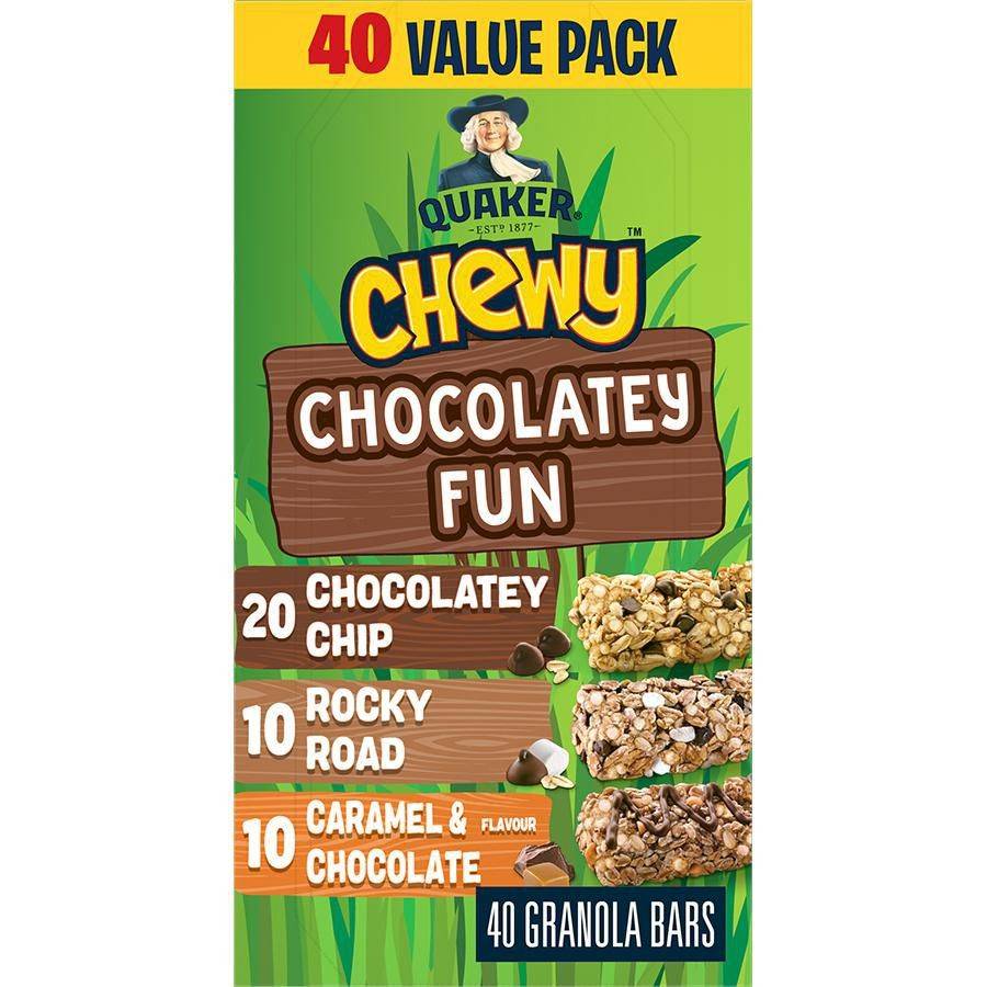 Quaker chewy barres tendres rgals chocolats (960gr) - chocolatey fun granola bars (40 x 24 g)