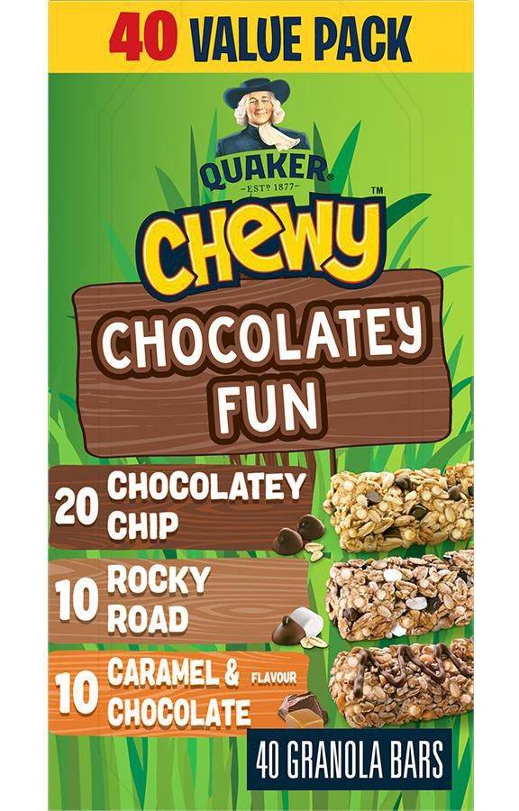 Quaker Chewy Chocolatey Fun Granola Bars, Assorted (960 g, 40 ct)