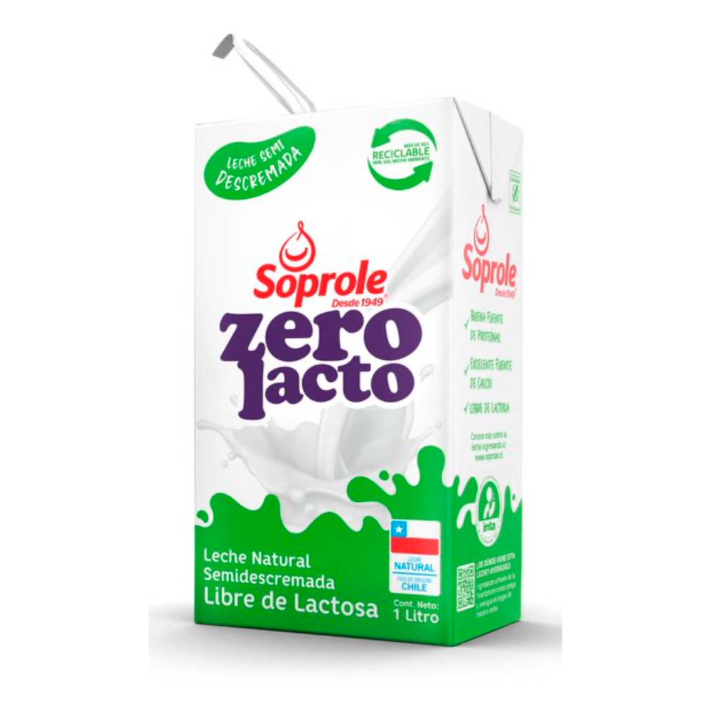 Zerolacto leche sin lactosa semidescremada (1 l)