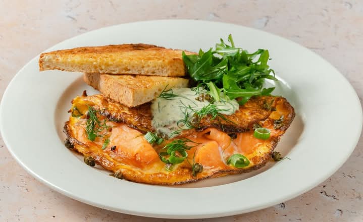 Omelette Maison With Hot-Smoked Salmon