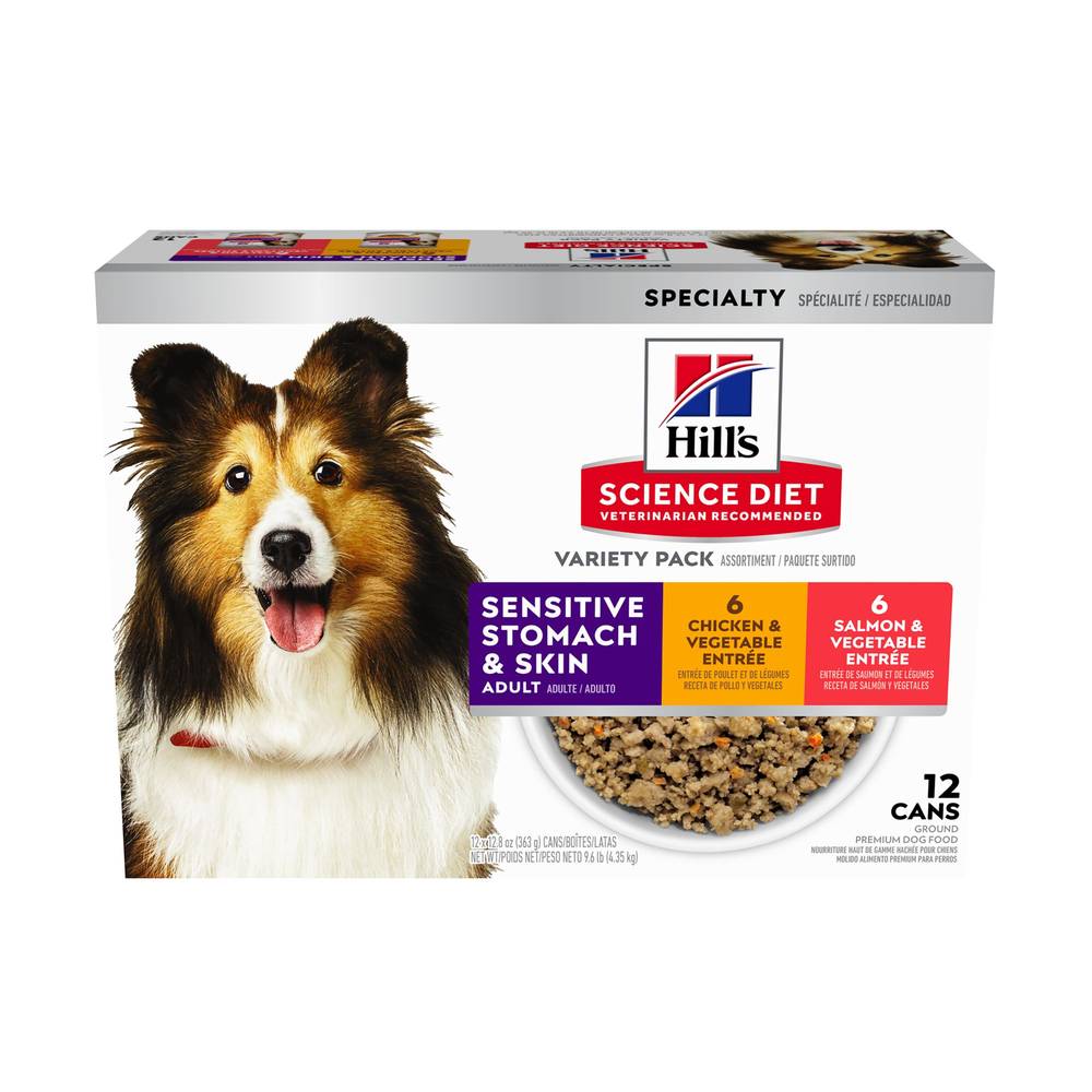 Hill's Science Diet Sensitive Stomach & Skin Adult Wet Dog Food (chicken-salmon-vegetable)