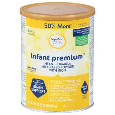 Signature Care Premium Infant Formula Paper Laminated Can 34 Ounce