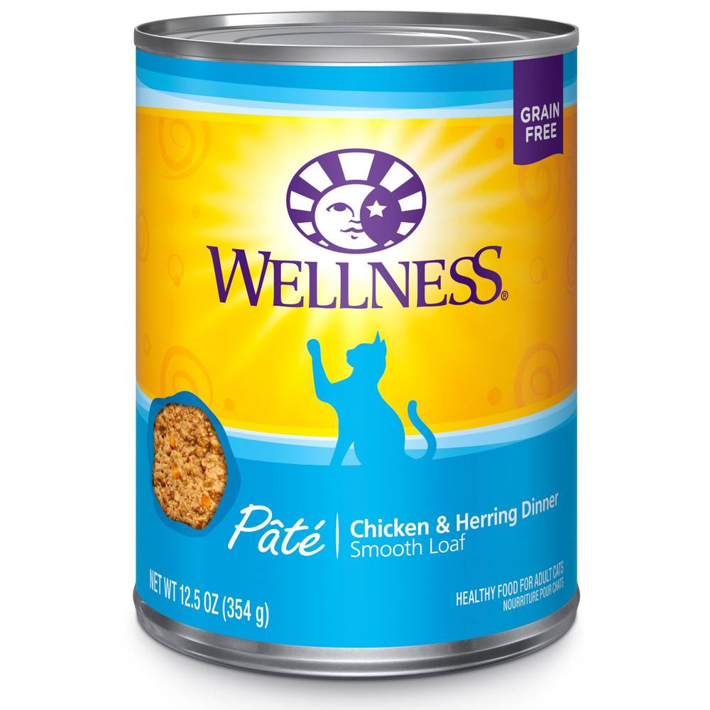 Wellness® Complete Health Cat Food - Natural, Grain Free (Flavor: Chicken & Herring, Size: 12.5 Oz)