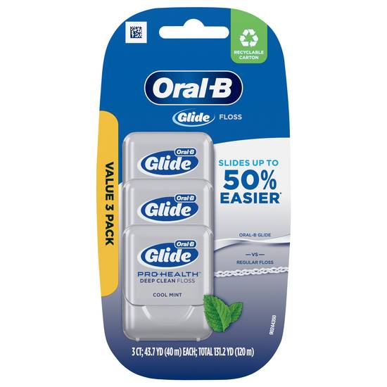 Oral-B Glide Pro Health Deep Clean Cool Mint Floss (3 ct)