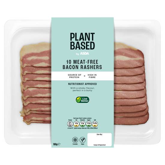ASDA Plant Based 10 Meat-Free Bacon Style Rashers 180g
