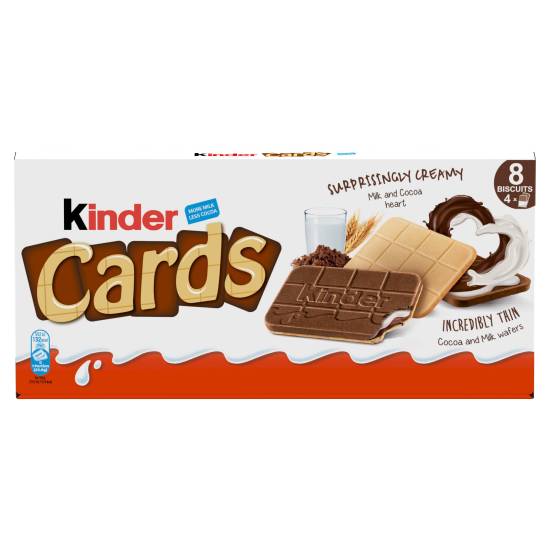 Kinder Cards Incredibly Thin Cocoa and Milk Wafers (8 ct)