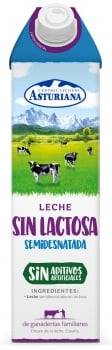 Leche semidesnatada Central Lechera Asturiana sin lactosa brik 1 l.