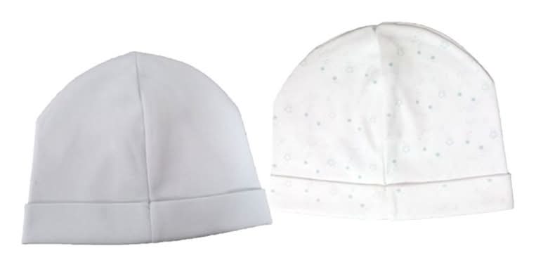 Opaline Gorro Bipack Liso y Estampado Niño celeste recién nacido