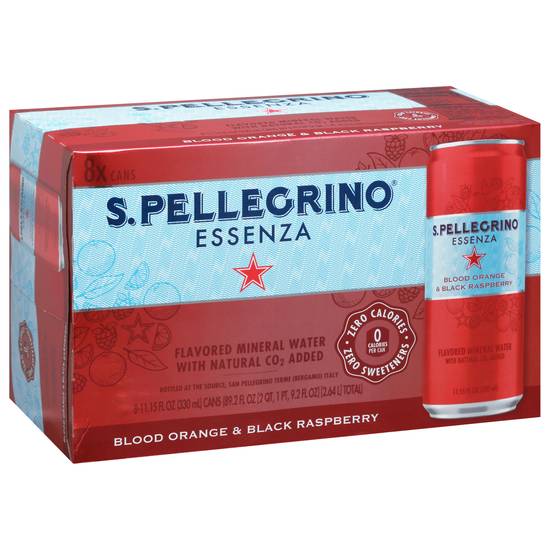 S.pellegrino Blood Orange & Black Raspberry Mineral Water (8 ct, 11.15 fl oz)