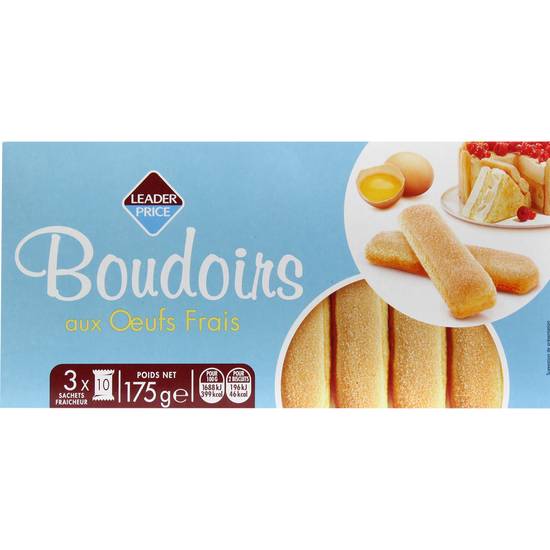 Biscuits Boudoirs aux œufs frais Leader Price x30