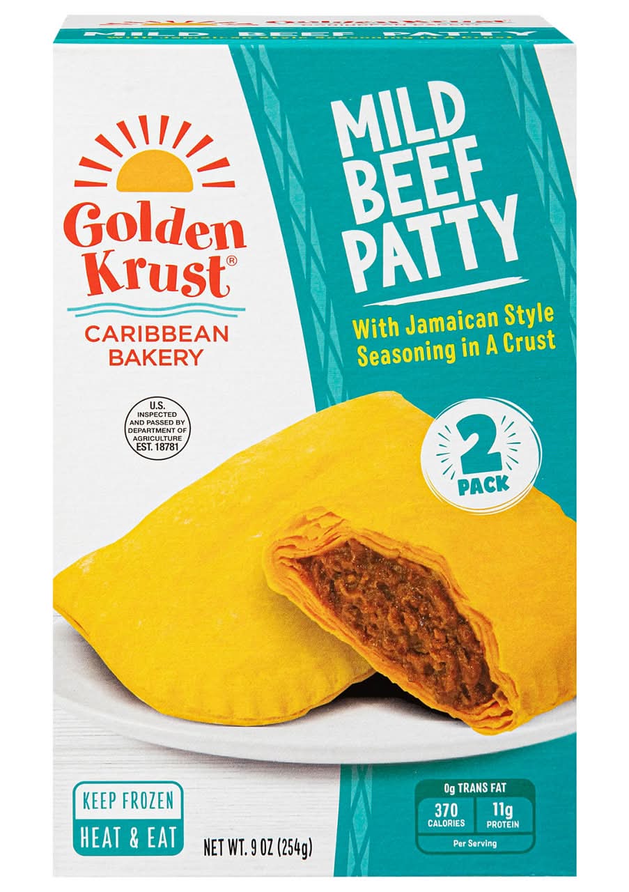 Golden Krust Patty, Beef, Mild, 2 Pack