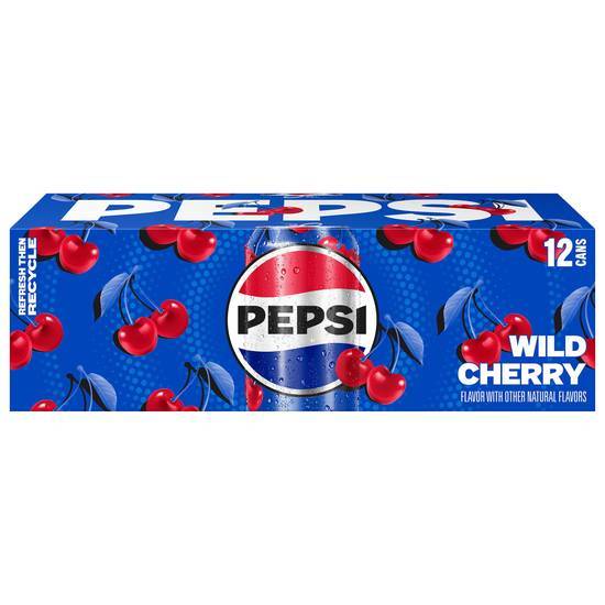 Pepsi Cola Soda Drink (12 pack, 12 fl oz) (wild cherry)