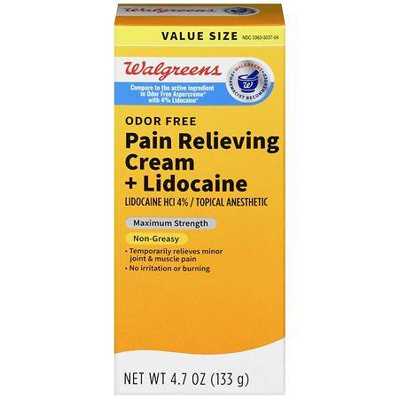 Walgreens Pain Relieving Cream Lidocaine